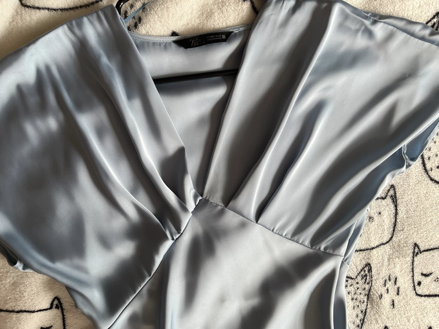 Zara Light Blue Satin Dress - photo 2