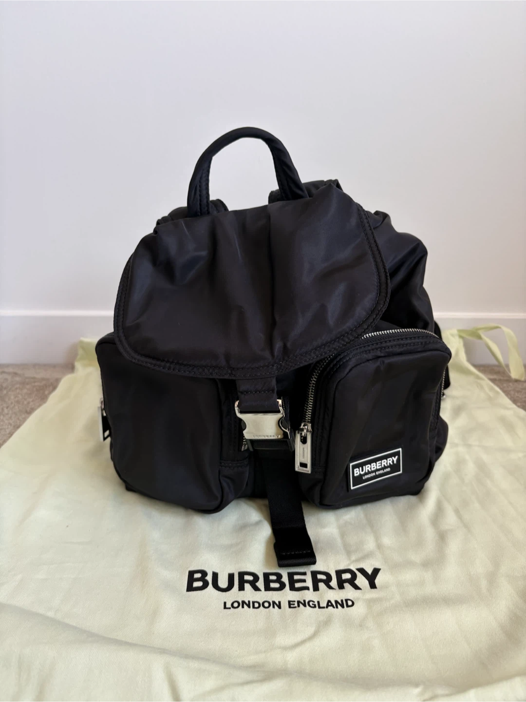 Burberry Black Nylon Backpack