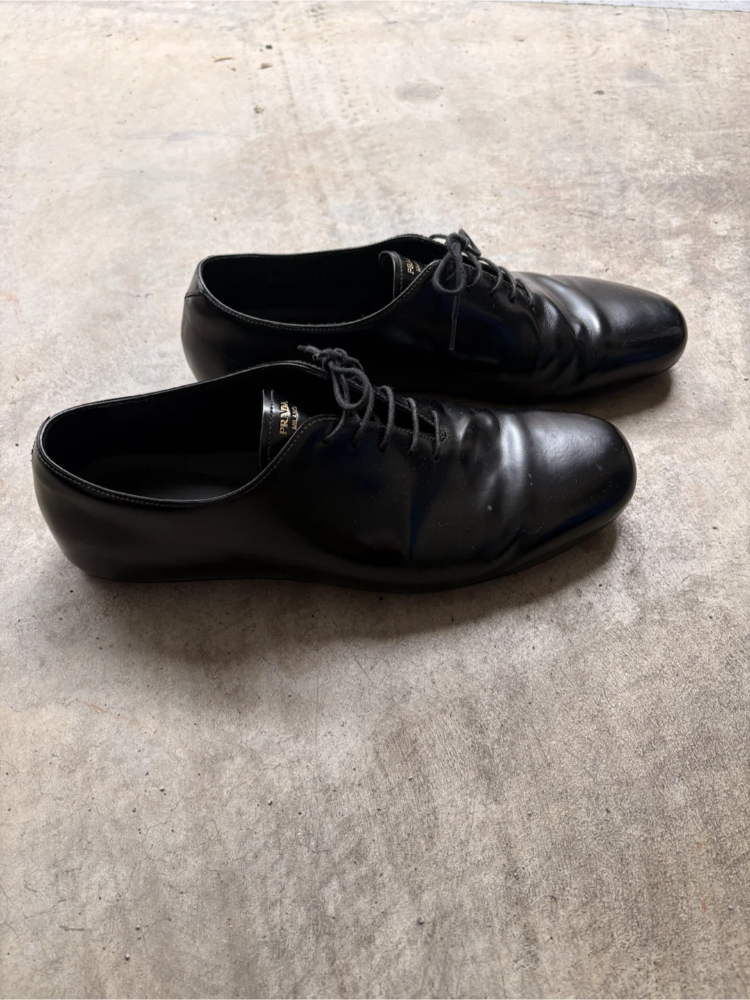 Prada Black Leather Oxford Shoes with Box - photo 2