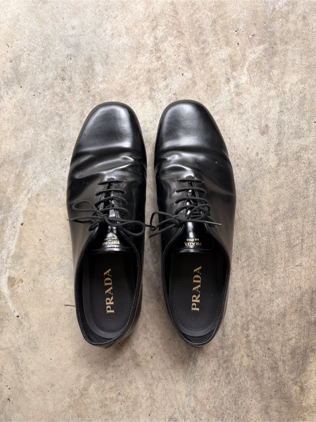 Prada Black Leather Oxford Shoes with Box - photo 3