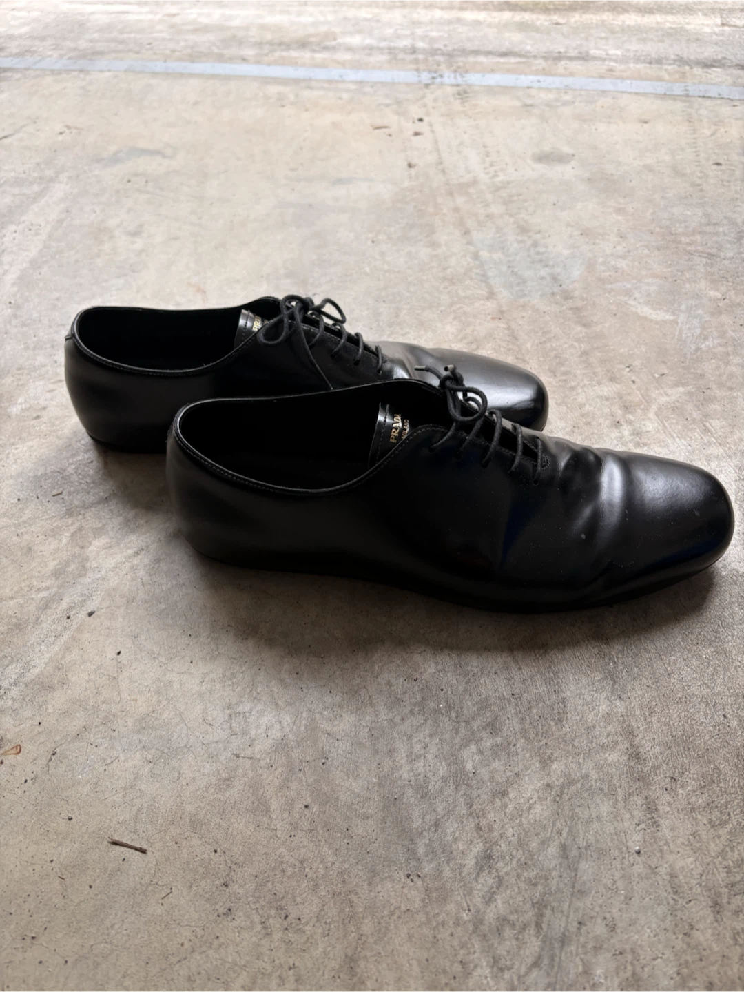 Prada Black Leather Oxford Shoes with Box - photo 4