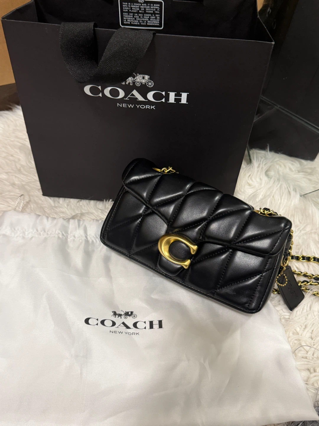 Coach Black Quilted Leather Shoulder Bag