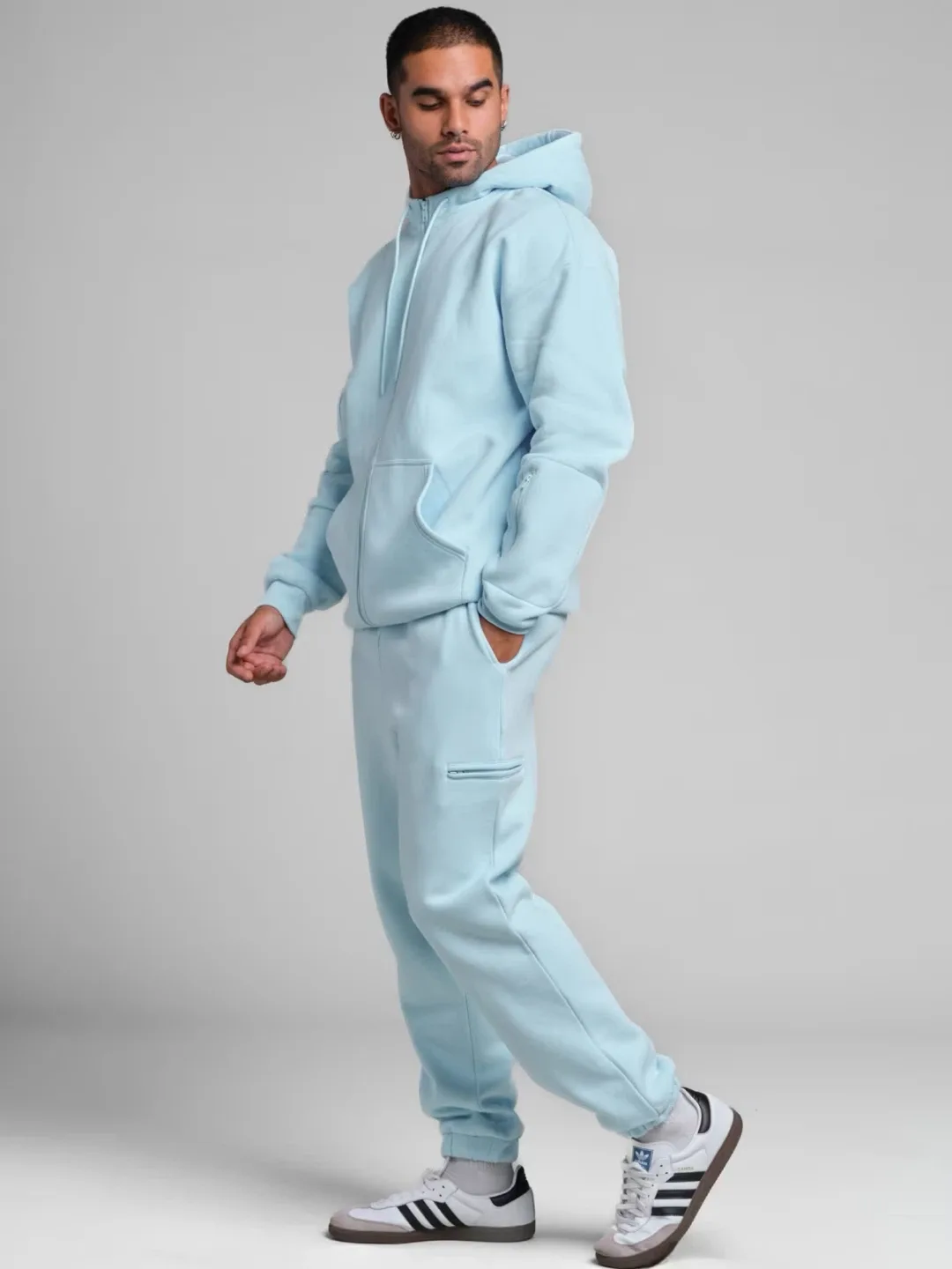 Comfrt Light Blue Zip-Up Hoodie and Sweatpants Set - photo 3