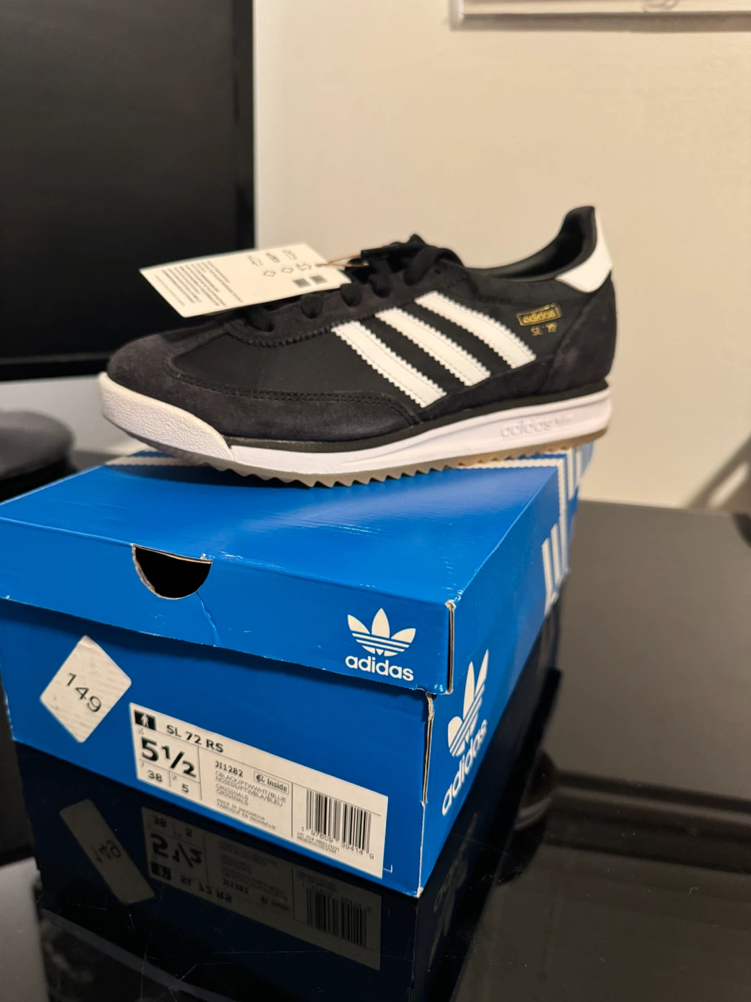 Adidas SL 72 RS Black & White Shoes Size 5.5