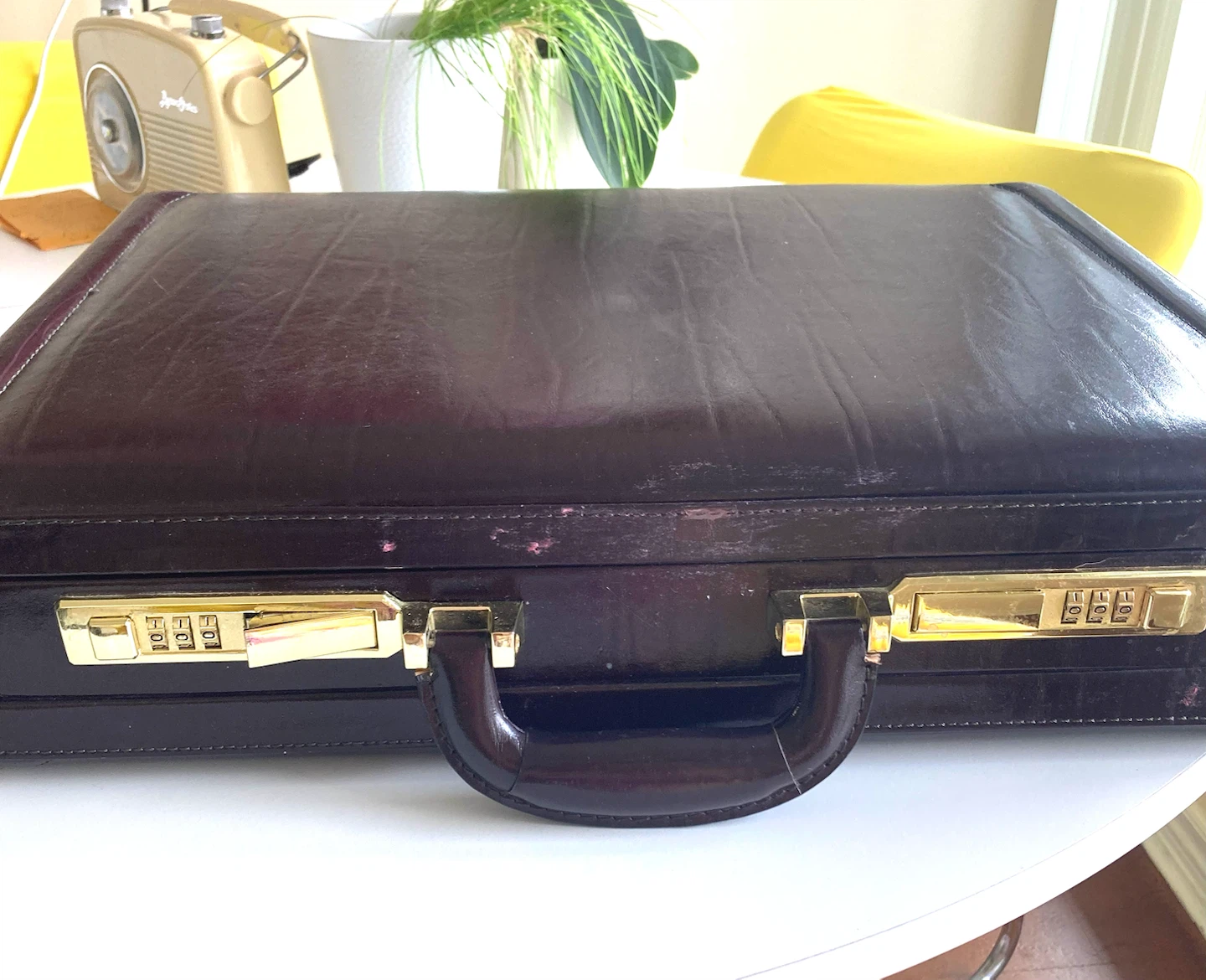 Buxton Brown Leather Briefcase with Combination Locks - photo 2