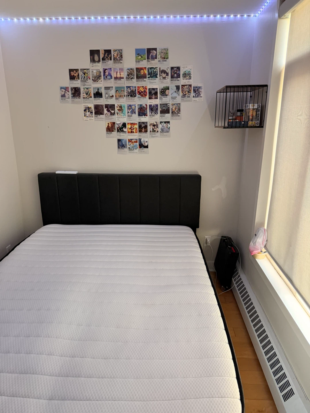 Queen Size Mattress with dark grey Frame