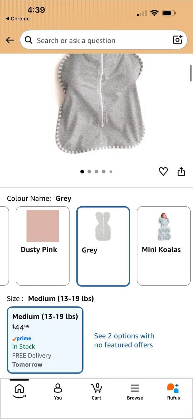 Love To Dream Swaddle Up Original Grey Medium - photo 4