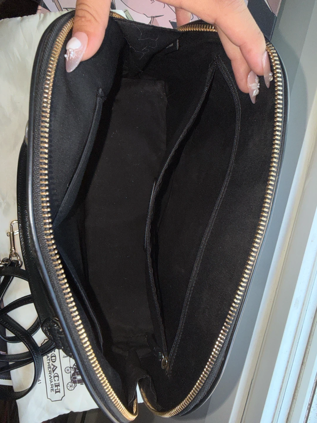 Coach Black Leather Dome Satchel Handbag - photo 2