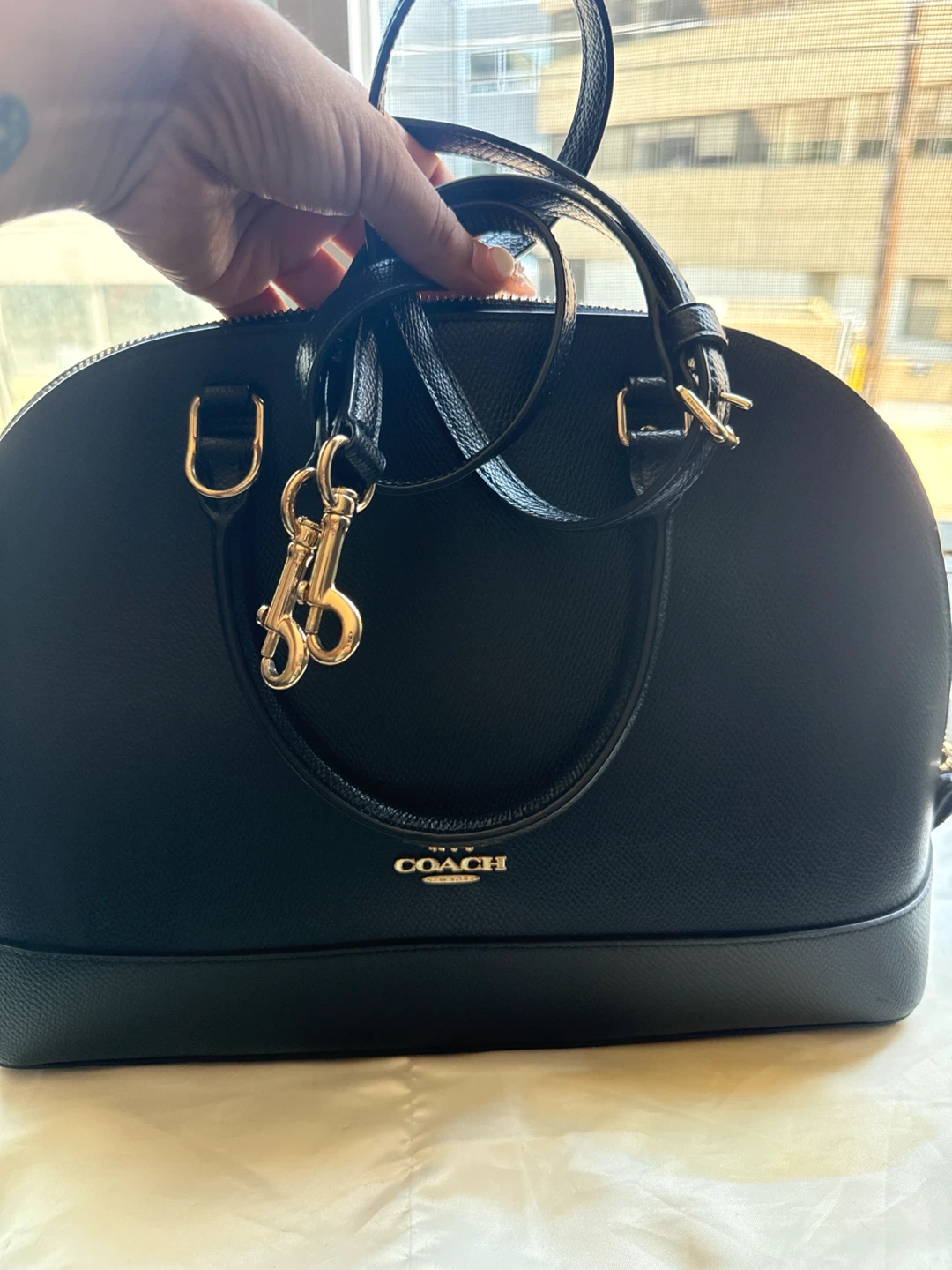 Coach Black Leather Dome Satchel Handbag - photo 3