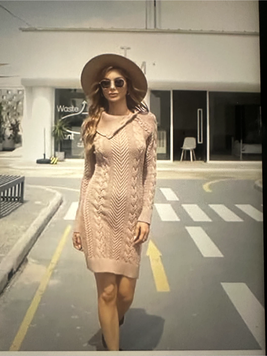 Women's Cable Knit Sweater Dress