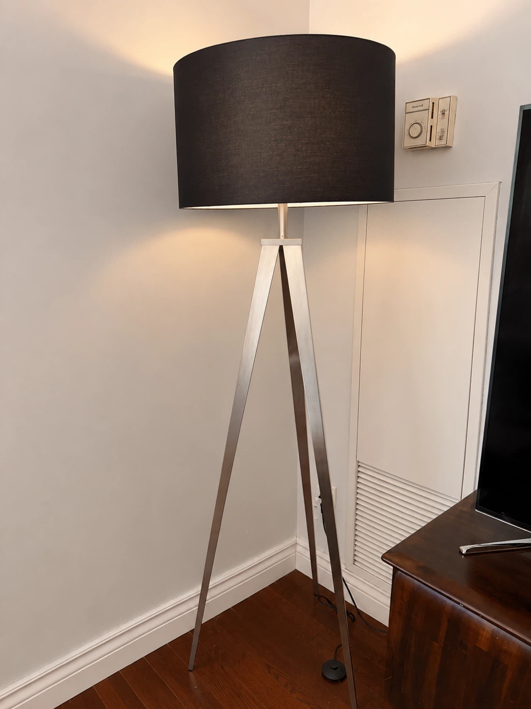 Tripod Floor Lamp with black Shade