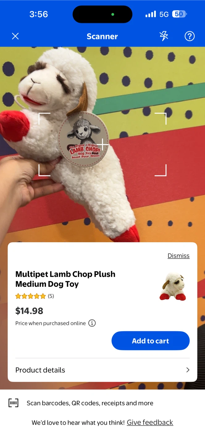 Multipet Lamb Chop Plush Medium Dog Toy - photo 2