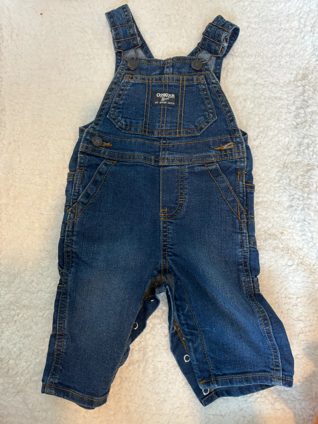 OshKosh B'gosh Denim Overalls - Size 6m