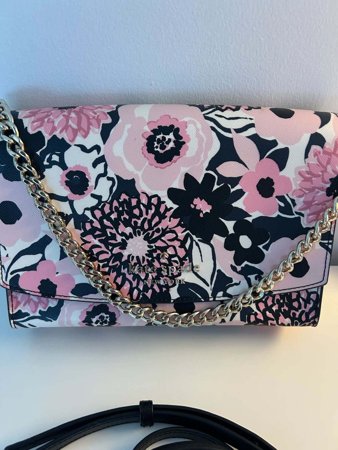 Kate Spade Floral Clutch with Gold Chain Strap