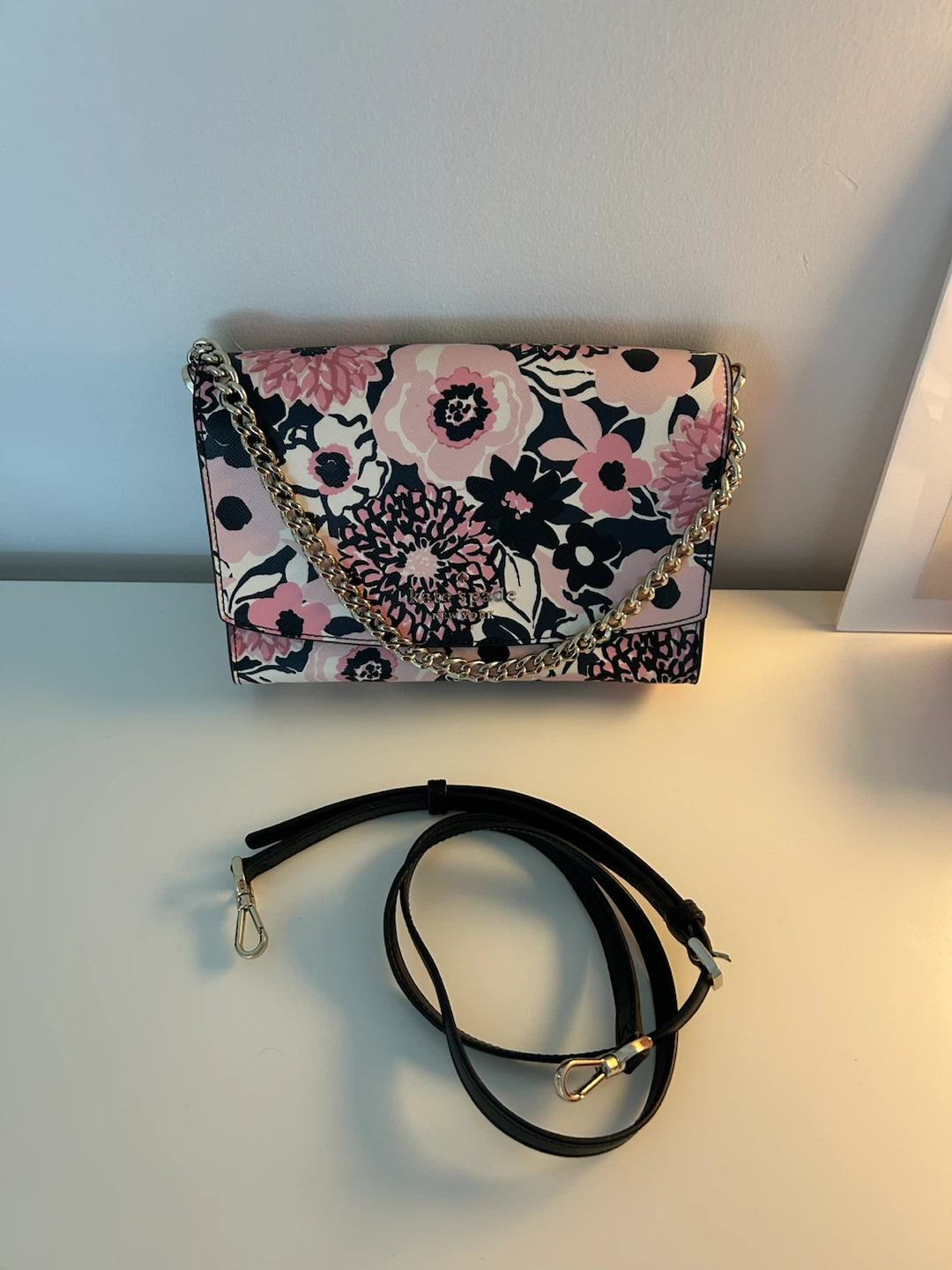 Kate Spade Floral Clutch with Gold Chain Strap - photo 2