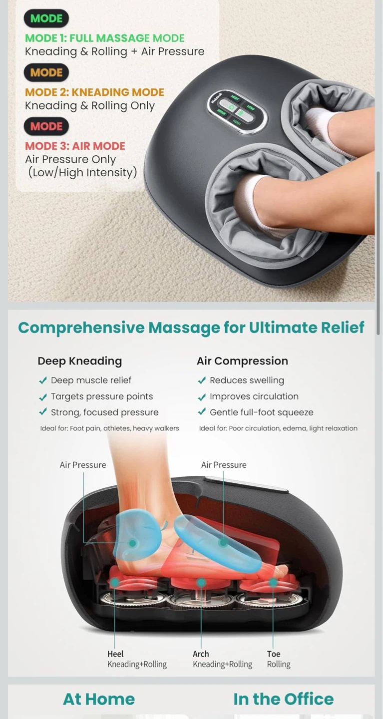 Nekteck Foot Massager with Heat - photo 3
