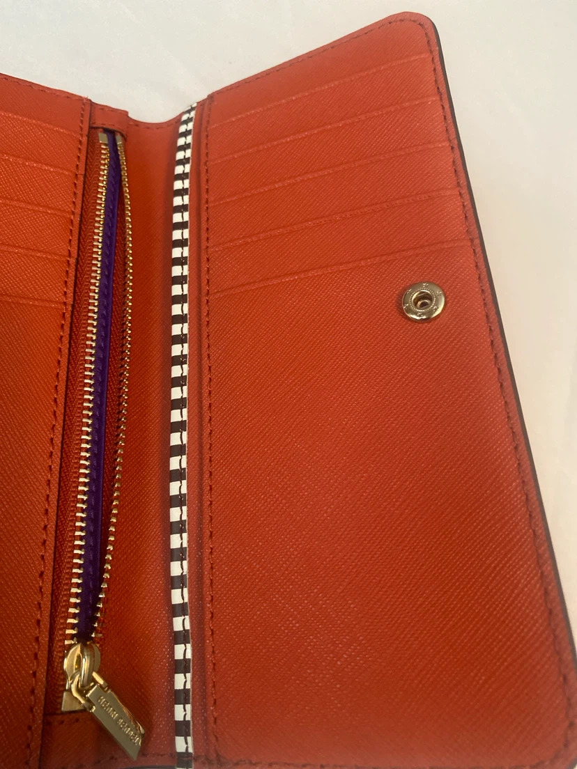 Henri Bendel Orange Leather Zip Around Wallet - photo 4