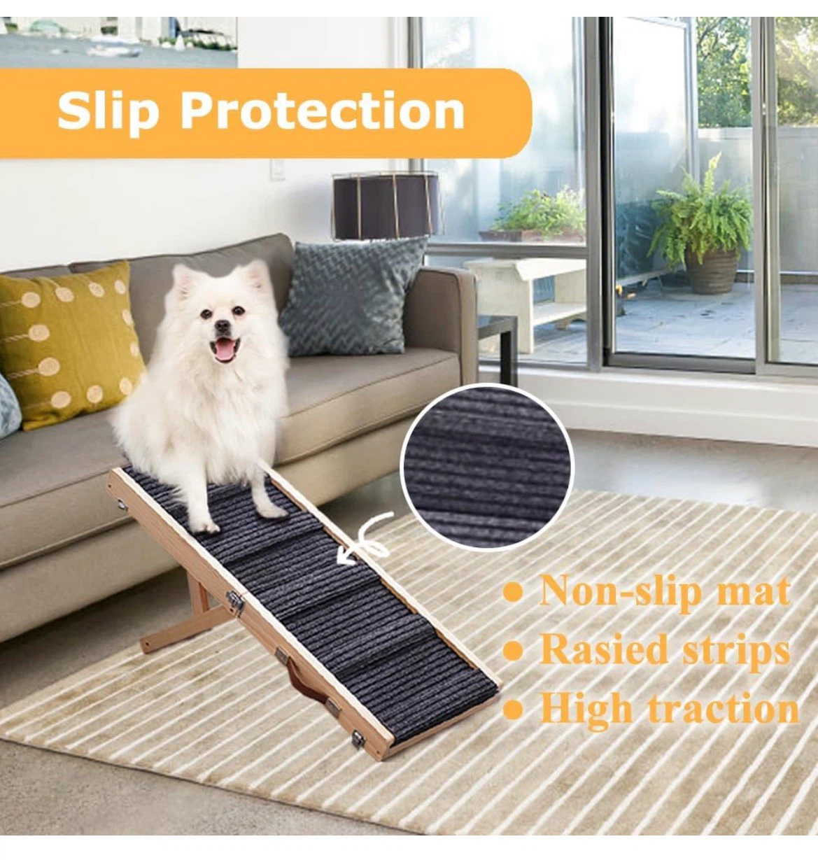 Adjustable Wooden Pet Ramp with Anti-Slip Surface - photo 3