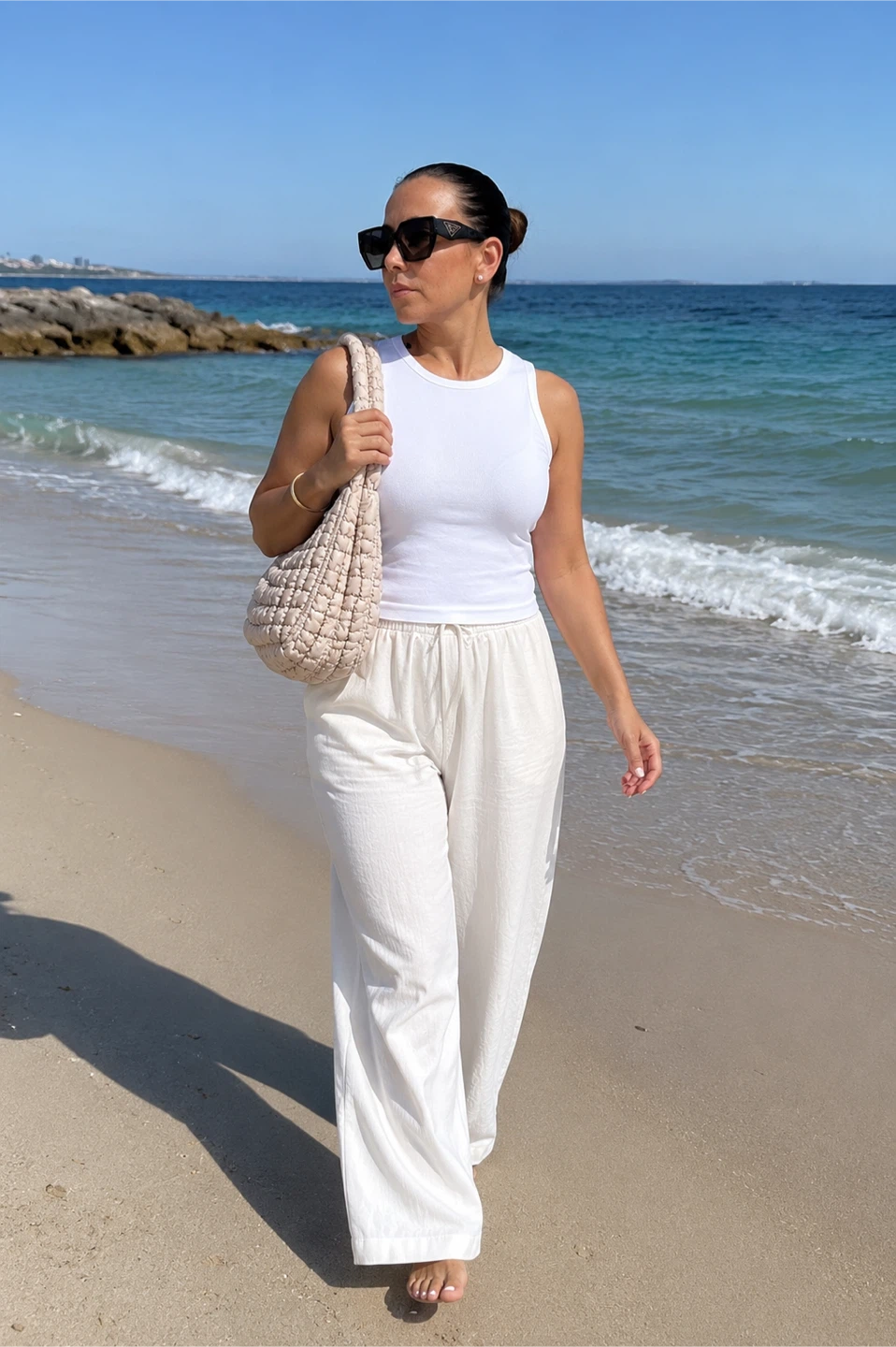 Puff Clutch Bag - Cream