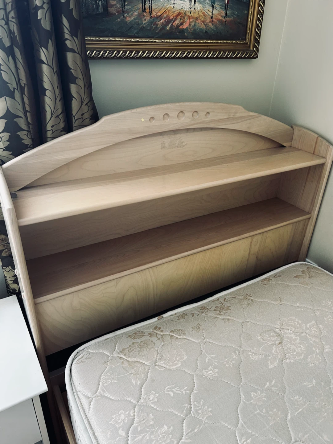 Twin Bed Frame with Mattress and Headboard Storage - photo 2