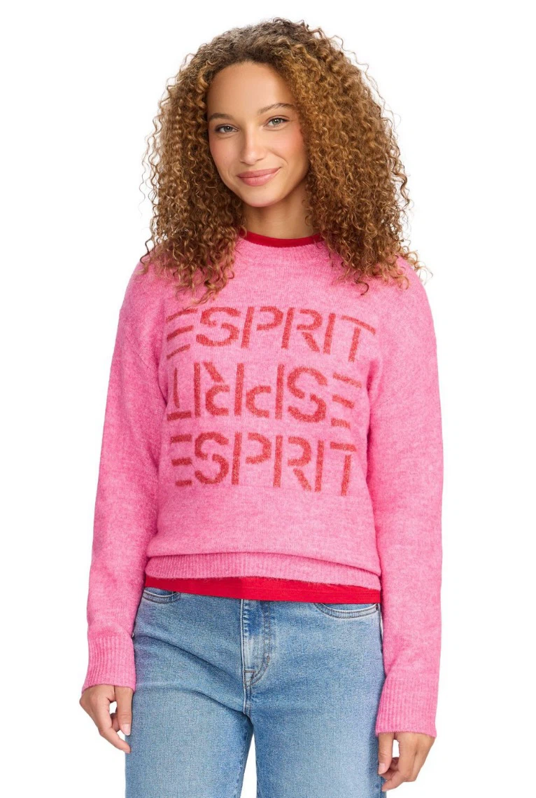 ESPRIT Women’s Crewneck Logo Sweater, Retro 80s - Size Large