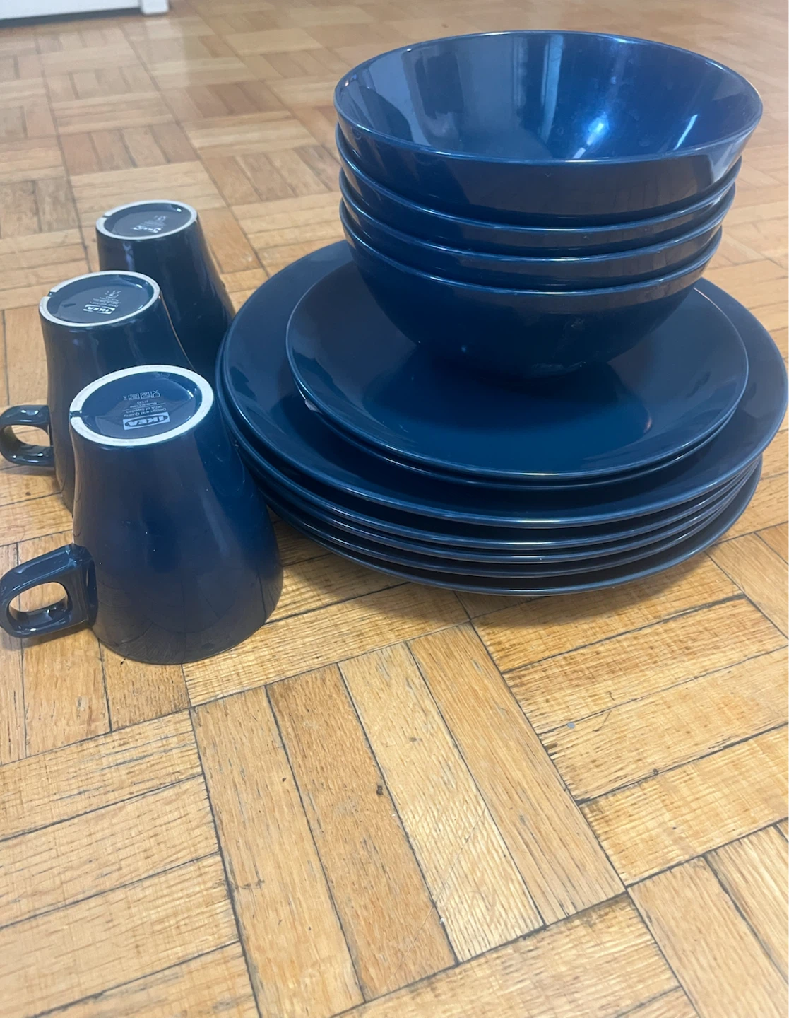 IKEA Blue Dinnerware Set - 12 Pieces