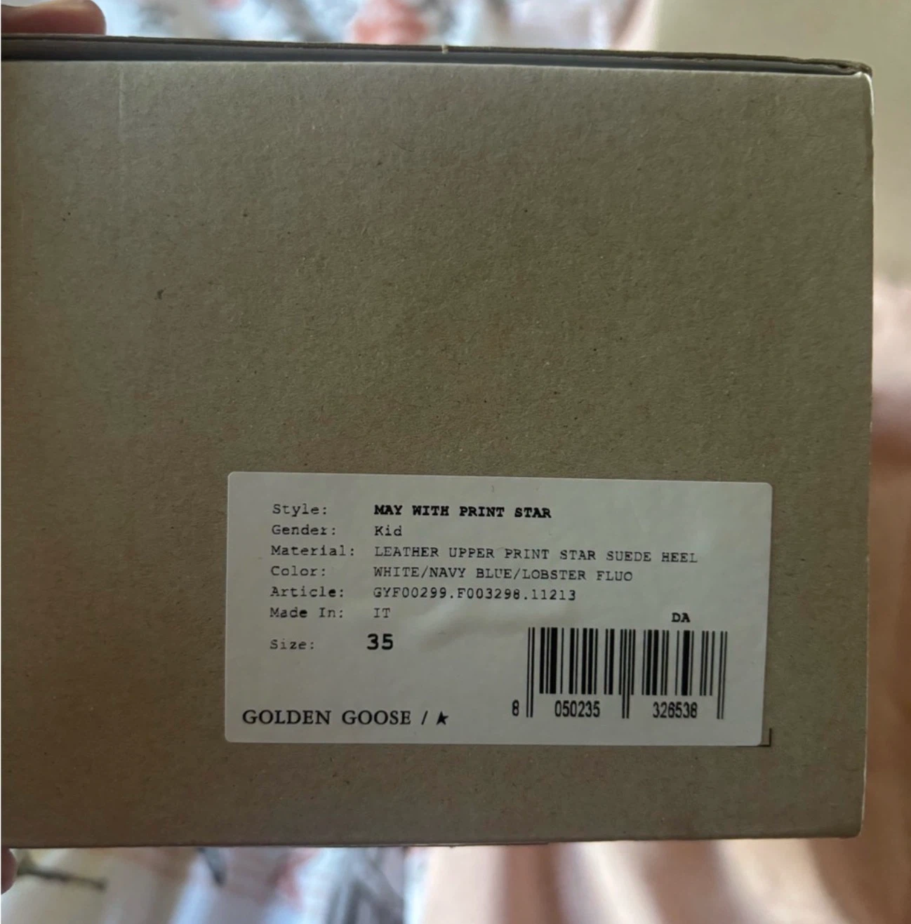 Golden Goose "May With Print Star" Kid's Sneakers Size 35