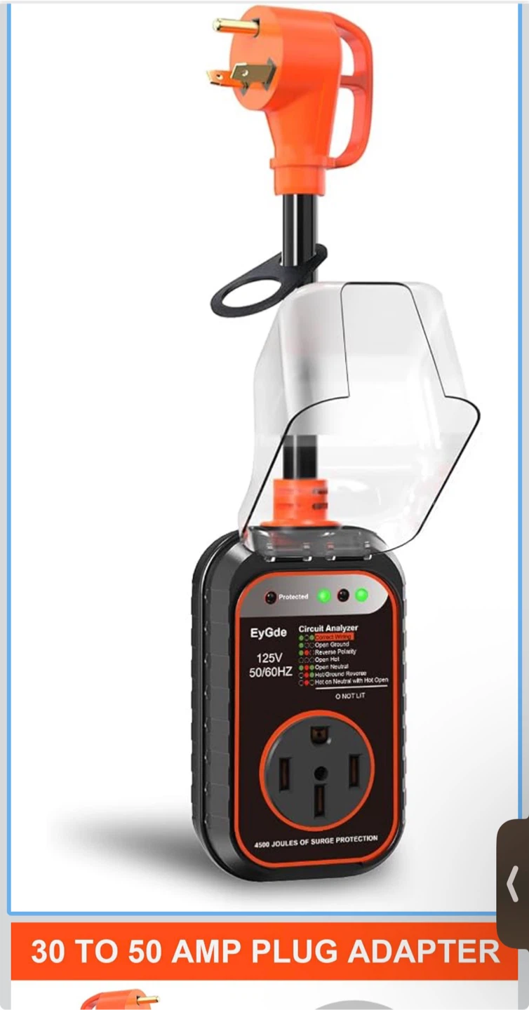 EyGde RV Plug Adapter Circuit Analyzer with Surge Protection