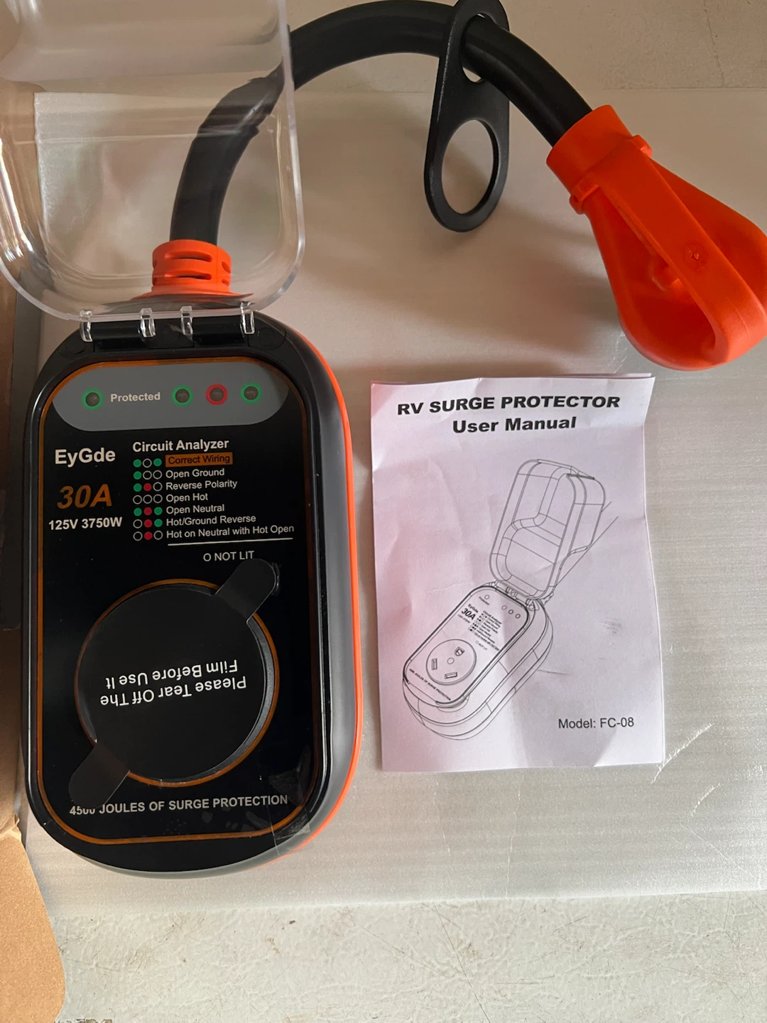 EyGde RV Plug Adapter Circuit Analyzer with Surge Protection - photo 5