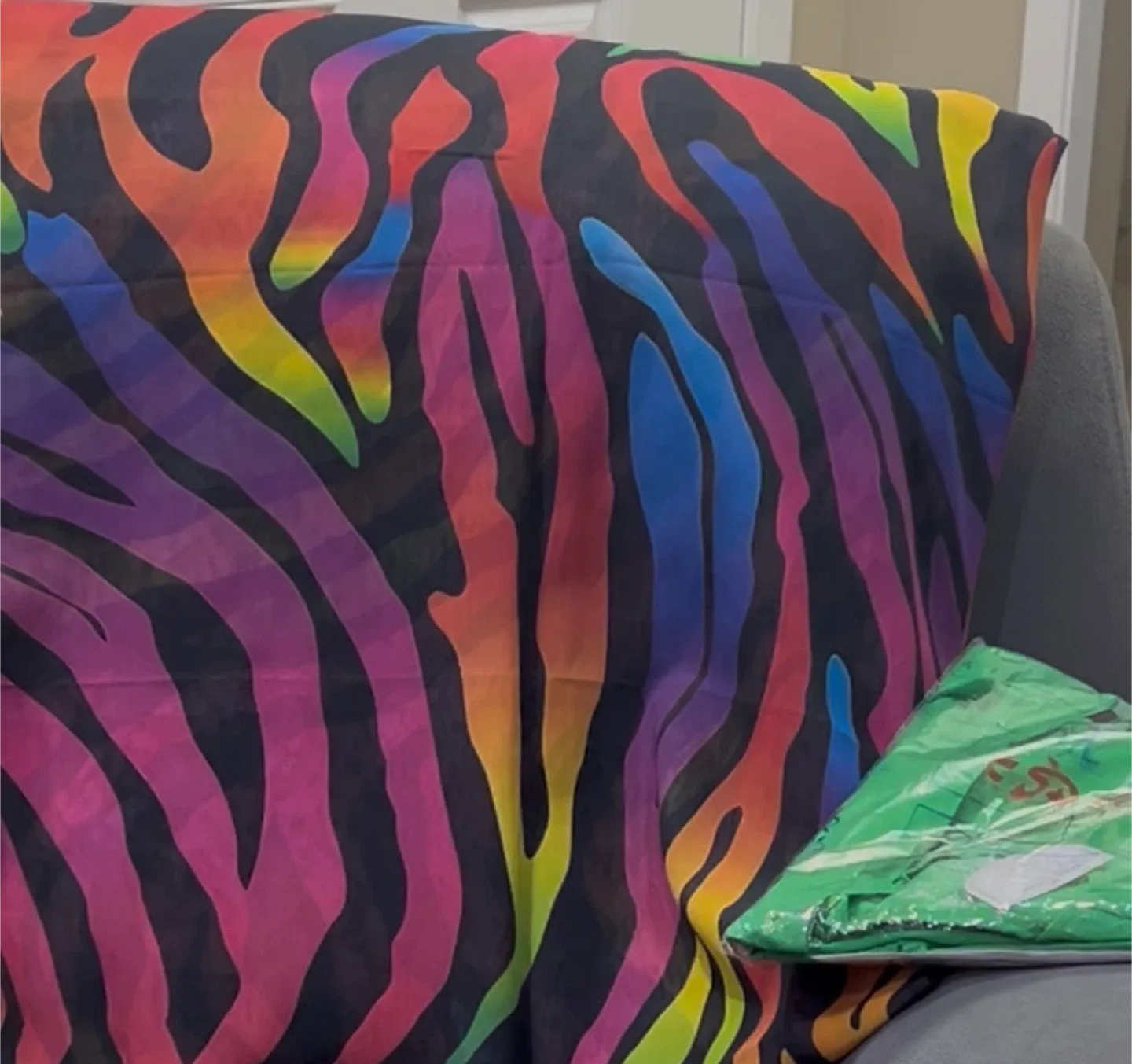 Rainbow Zebra Print Sheer Sudanese toub 4 metre and half