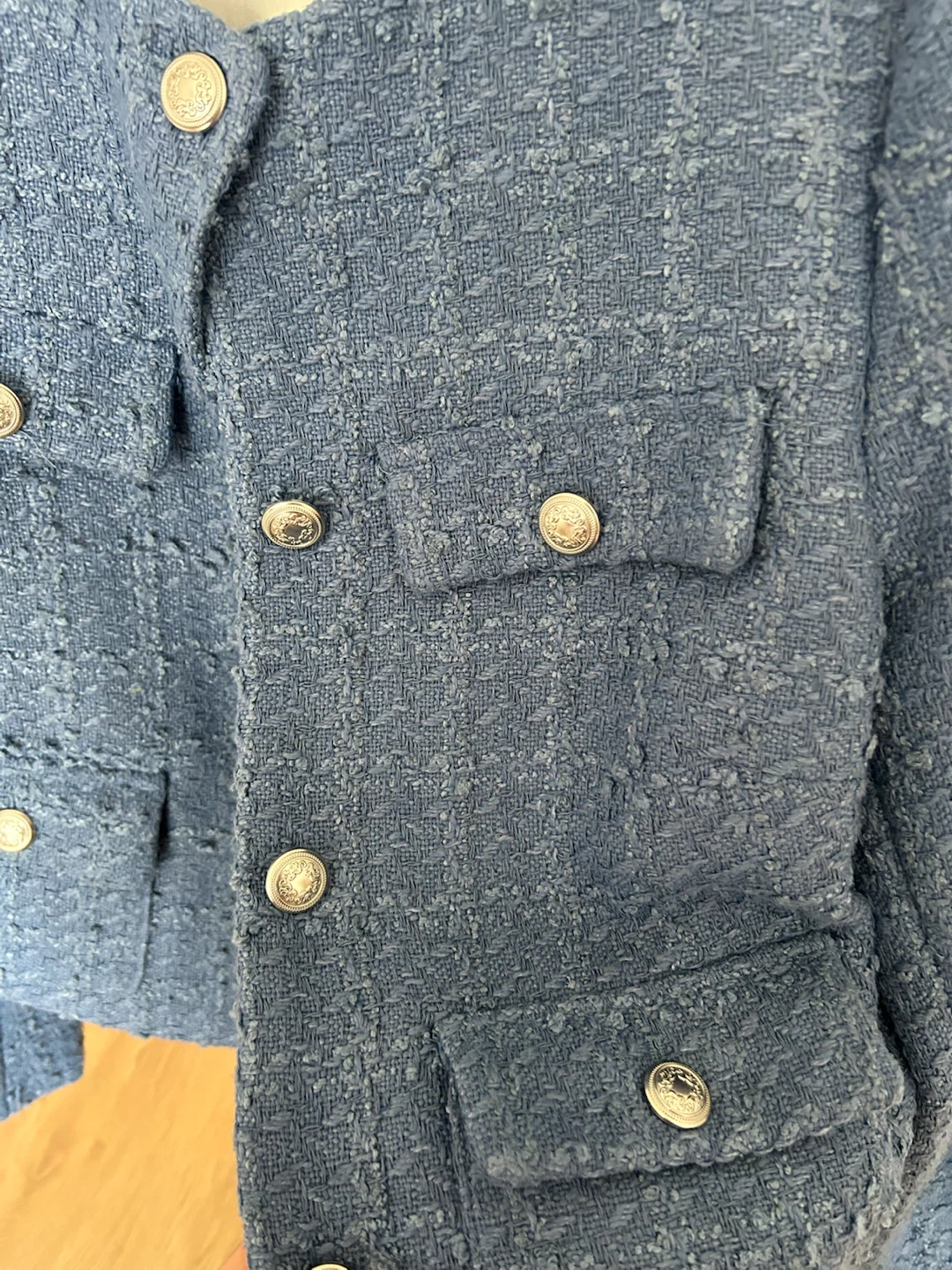 Blue Textured Blazer Jacket - H&M - Medium - photo 3