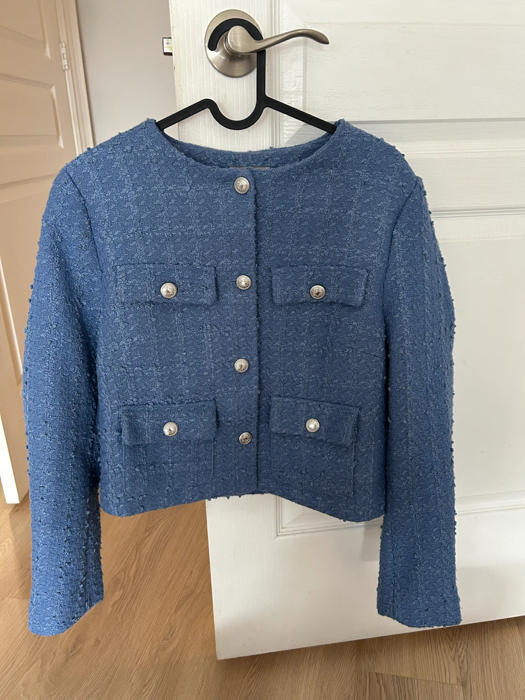Blue Textured Blazer Jacket - H&M - Medium - photo 4