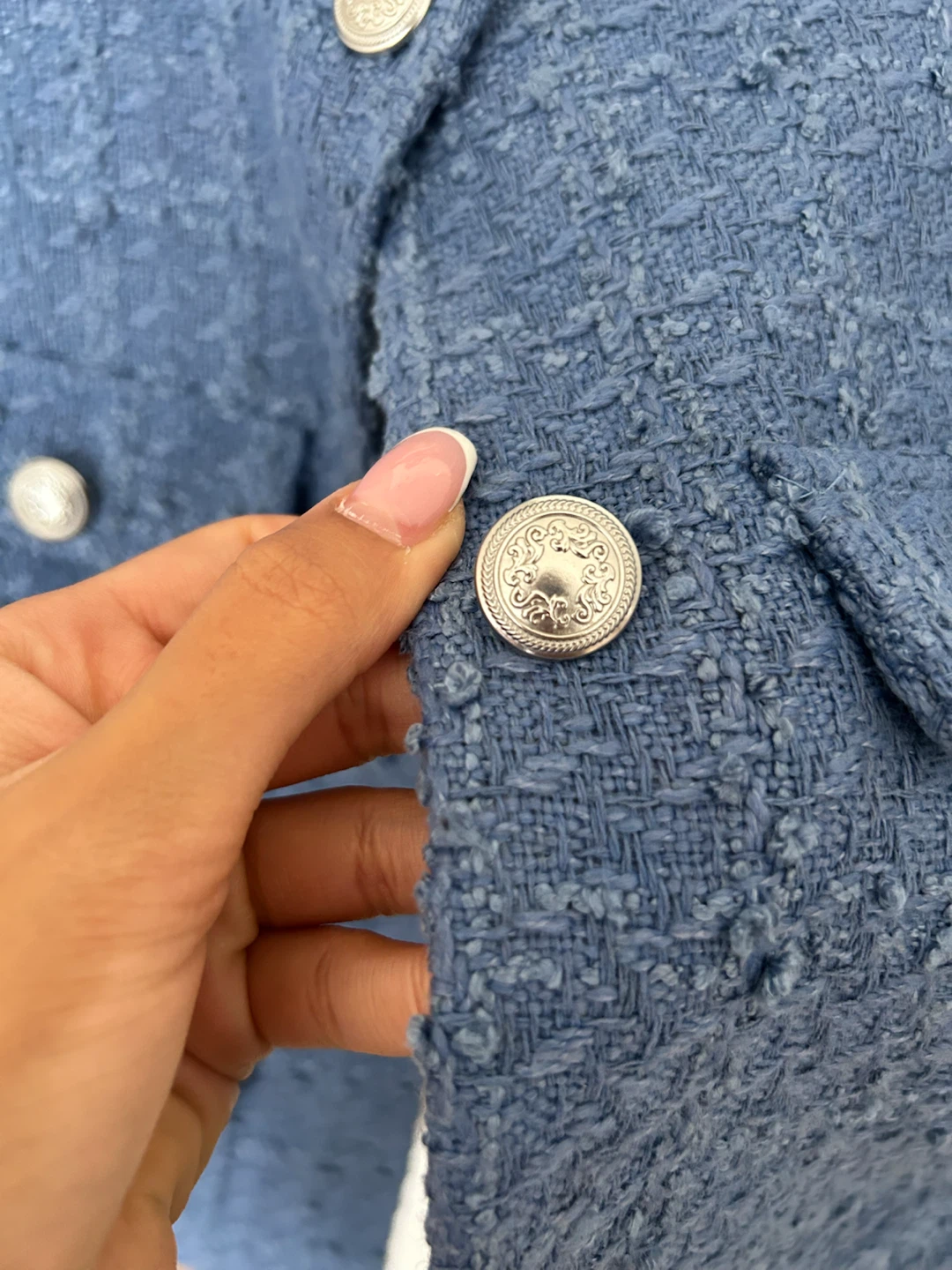 Blue Textured Blazer Jacket - H&M - Medium - photo 5