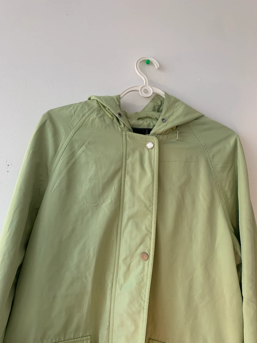 London Fog Light Green Hooded Jacket