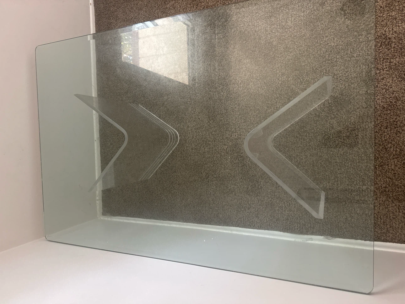 Glass Coffee Table with Etched Design