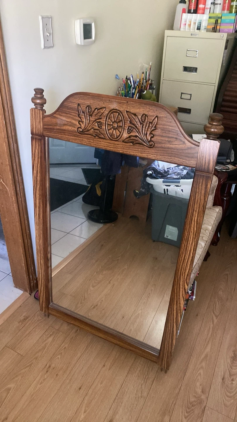 Vintage Wooden Dresser with Attachable Mirror - photo 2