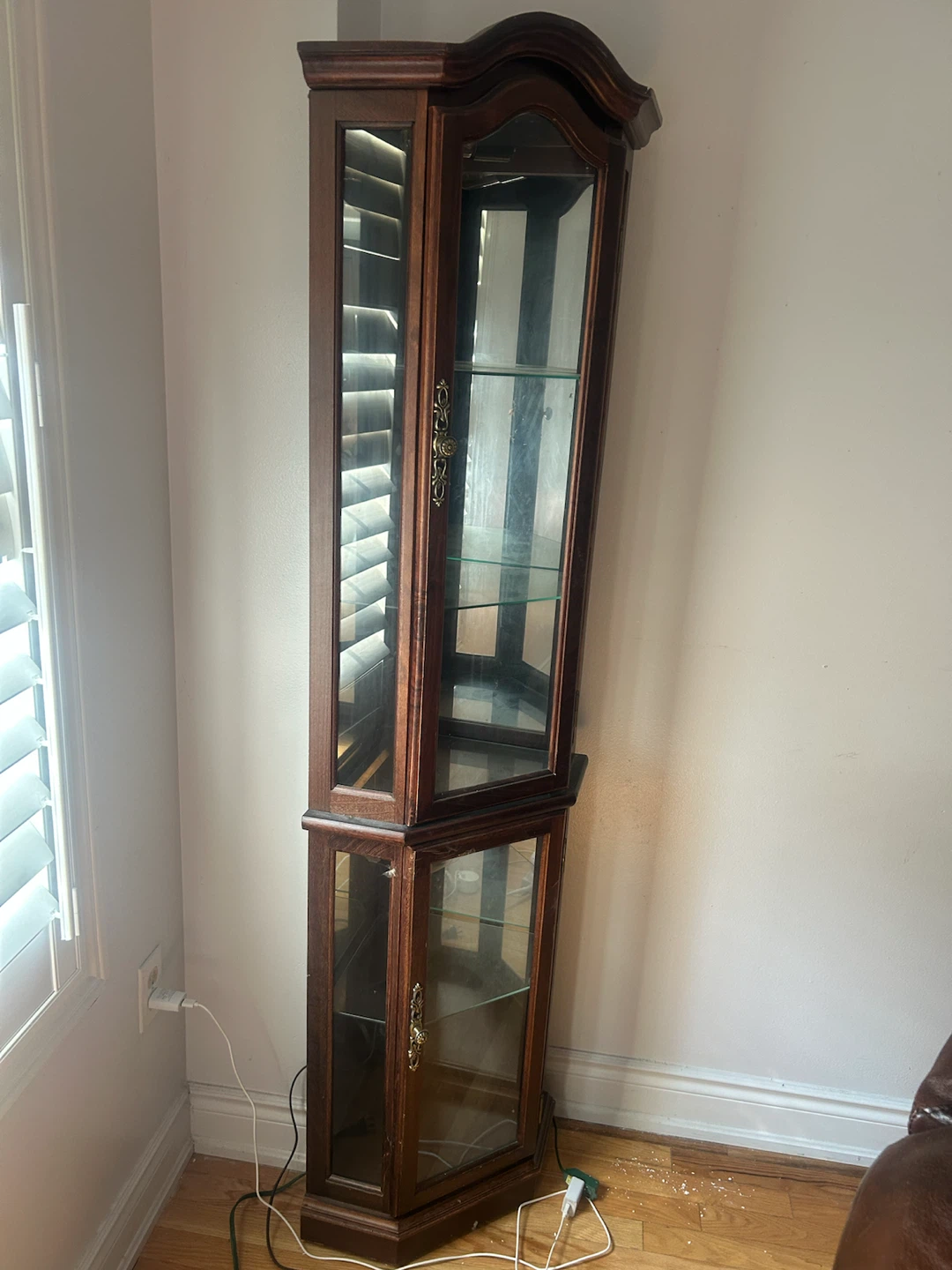 Wooden Corner Curio Cabinet