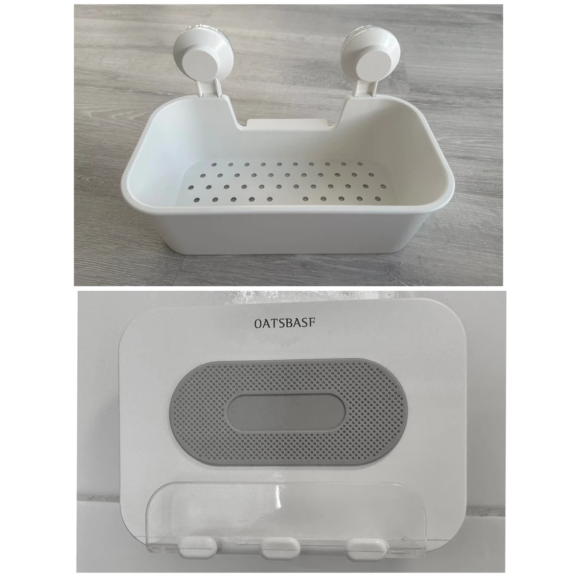 Oatsbasf White Shower Caddy with Suction Cups