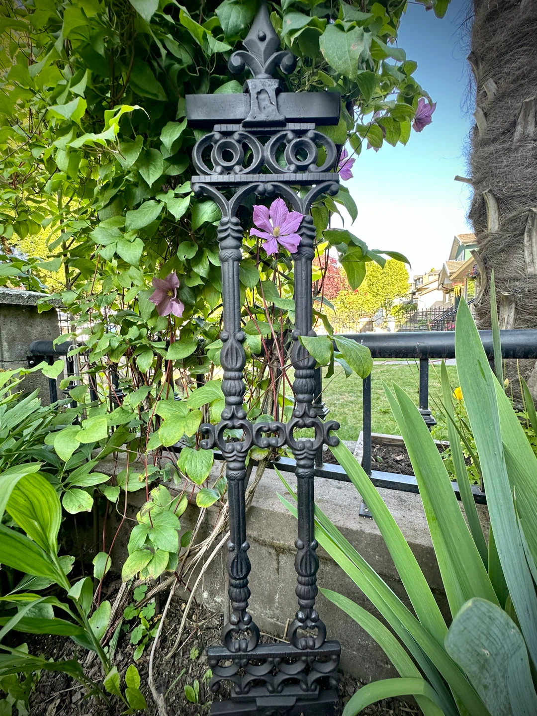 Ornate Black Cast Iron garden trellis