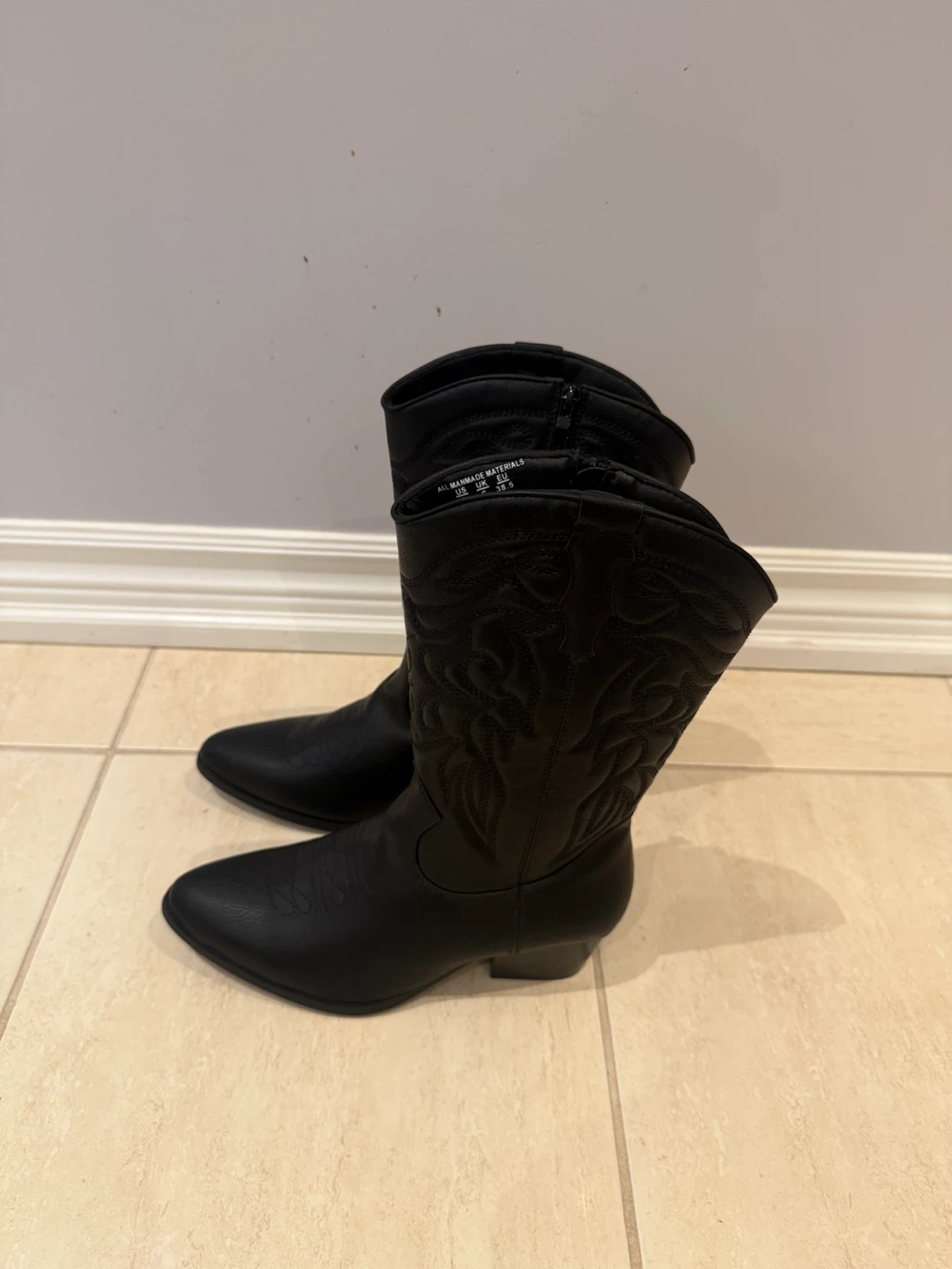 Dodow Black Cowboy Boots