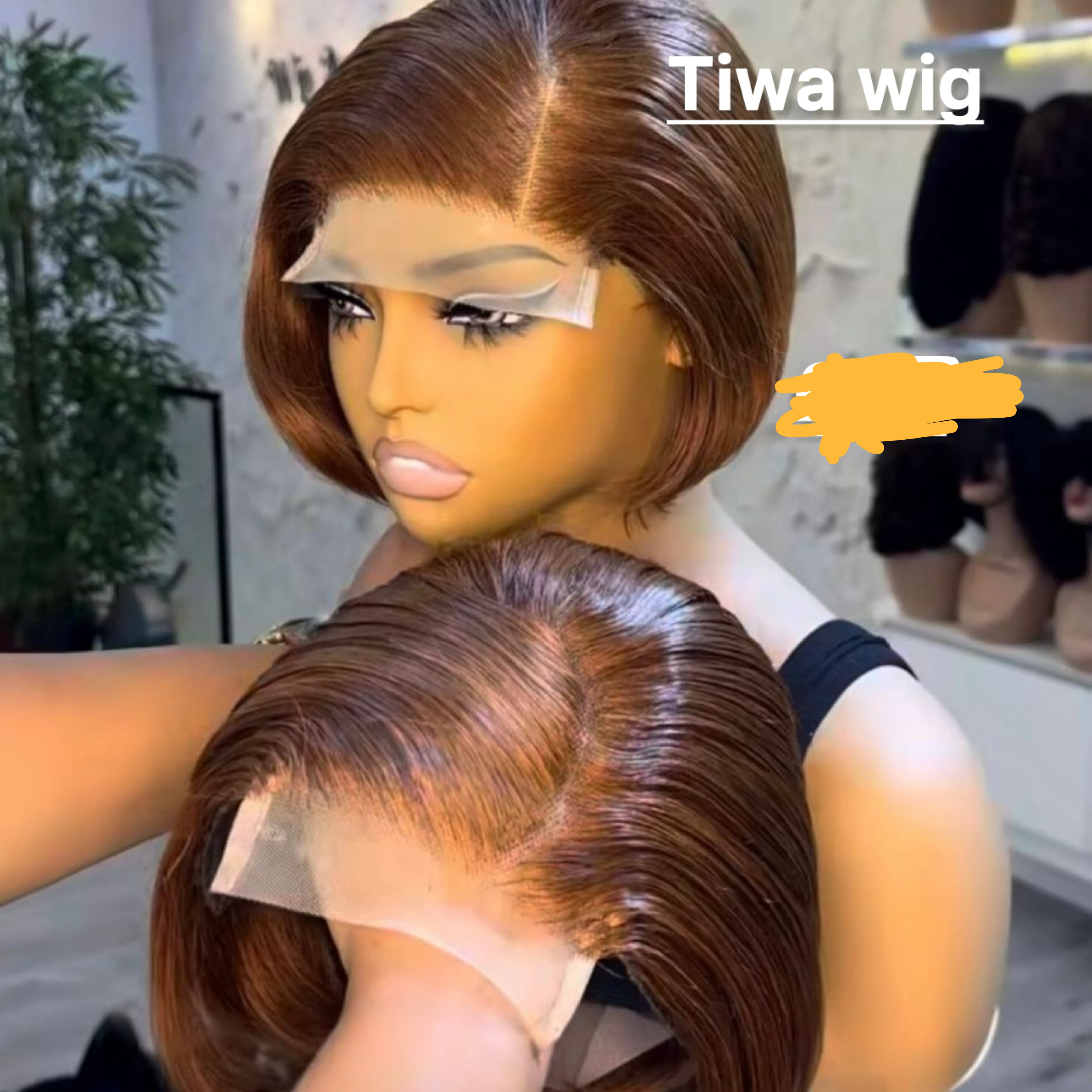 Tiwa Wig Brown Bob Lace Front