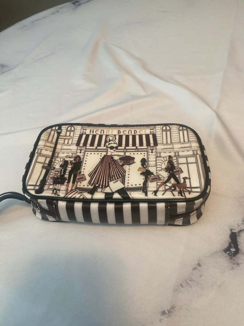 Henri Bendel Striped Cosmetic Bag
