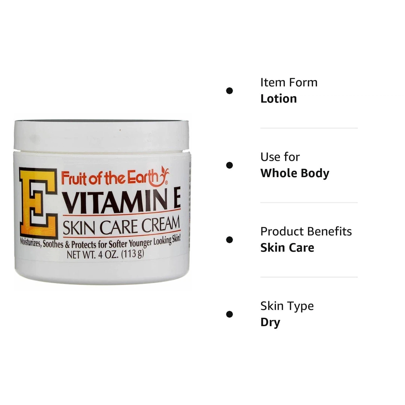 Fruit of the Earth Vitamin E Skin Care Cream 4 oz - photo 2