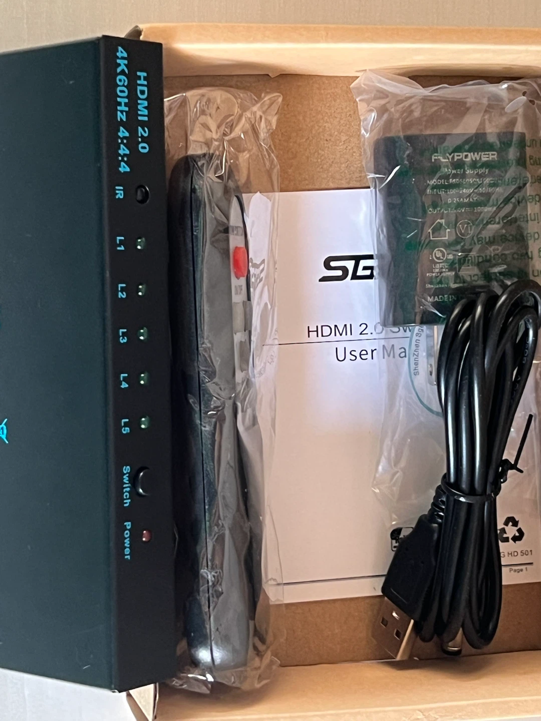 SGEYR 5x1 HDMI Switcher 4K 60Hz HDR HDMI 2.0 - photo 5