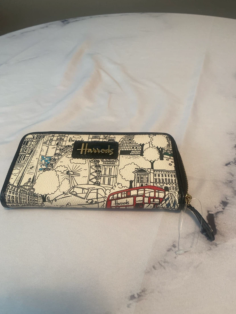 Harrods London Scene Zip Around Wallet