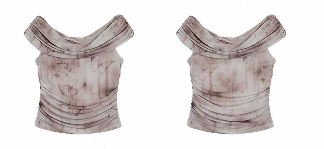 Brand New Sheer Ruched Off-the-Shoulder Top - Medium - photo 2