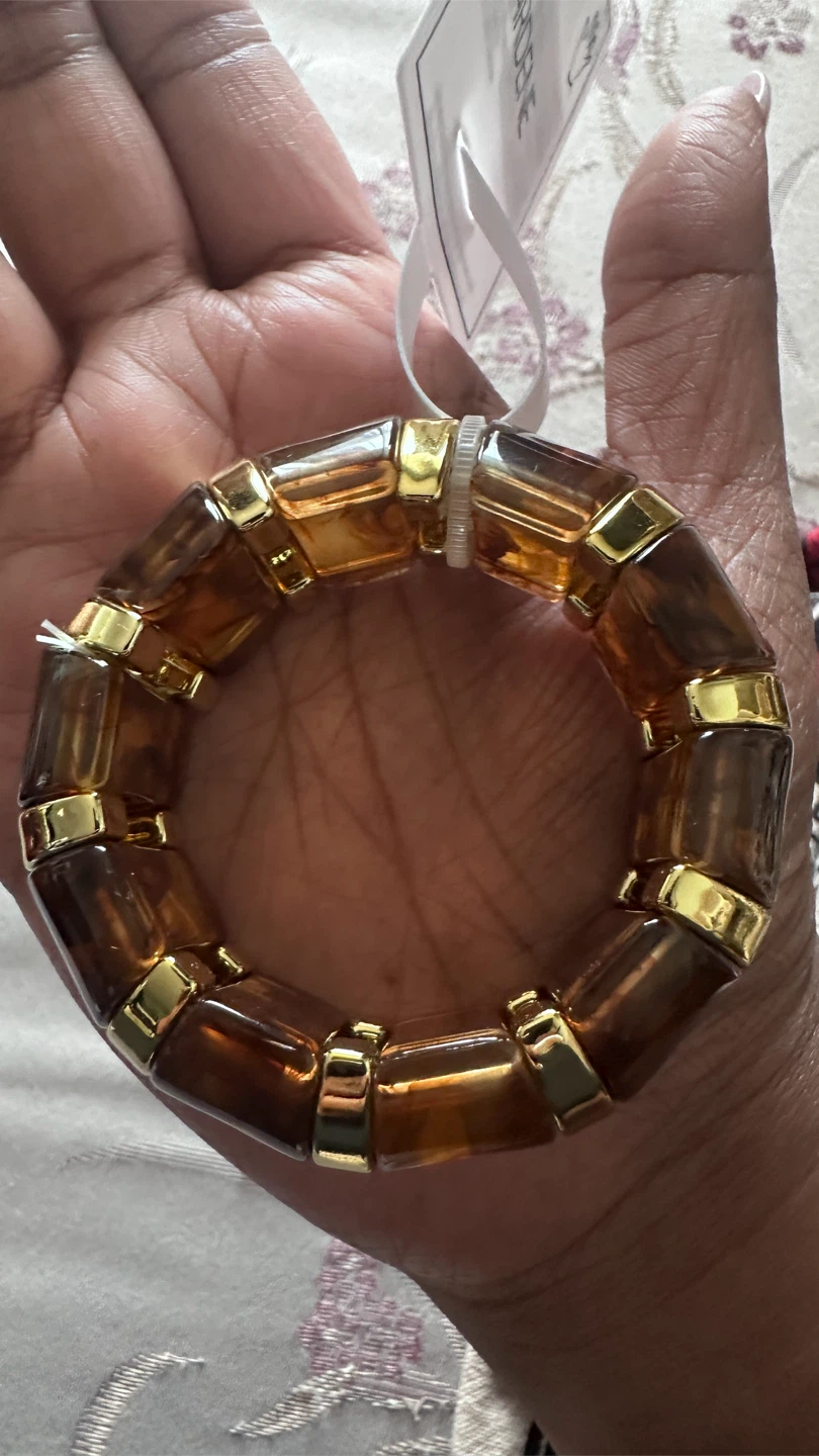 Ardene Stretch Bracelet - Brown Tortoiseshell & Gold Tone - photo 2