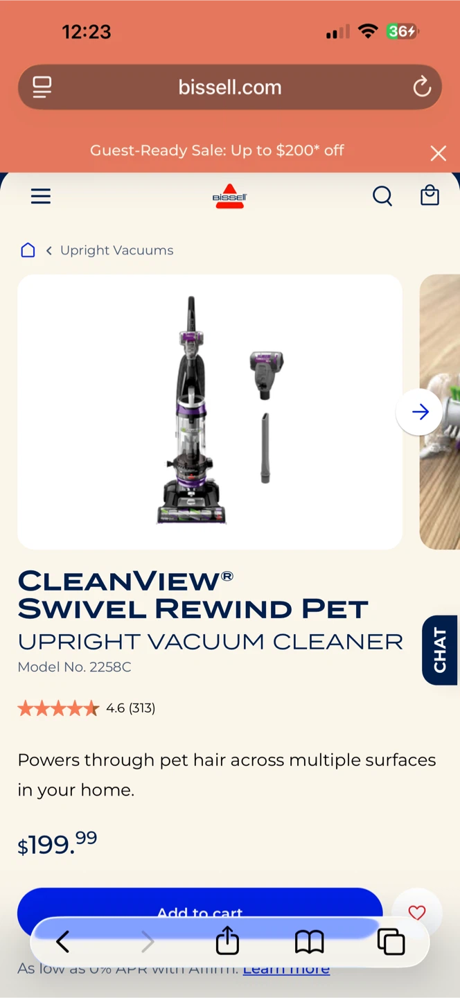 Bissell CleanView Swivel Rewind Pet Vacuum Cleaner - photo 3