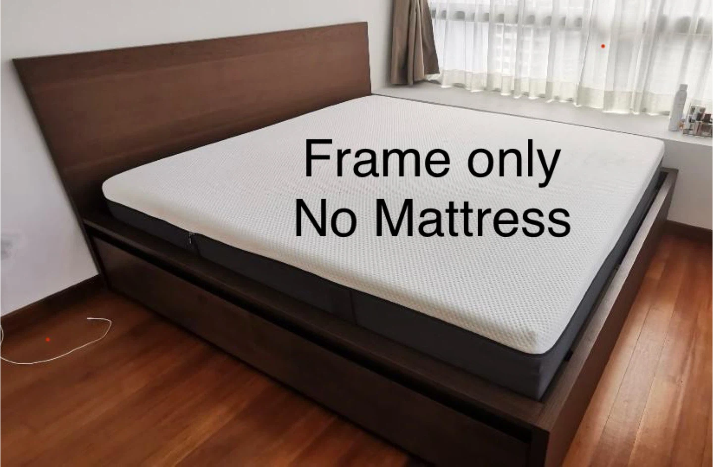IKEA Malm King Size Bed Frame with 2 Drawers Brown Ash