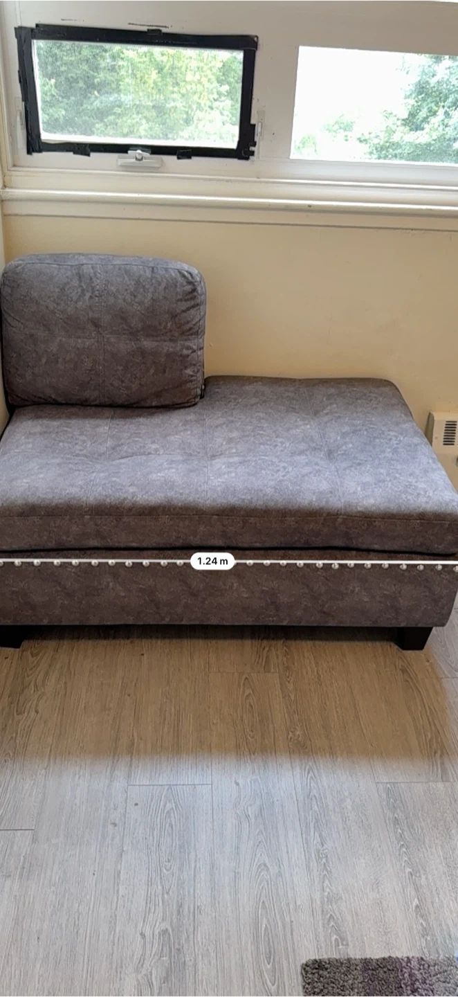 Grey Chaise Lounge with Stud Detail - photo 3
